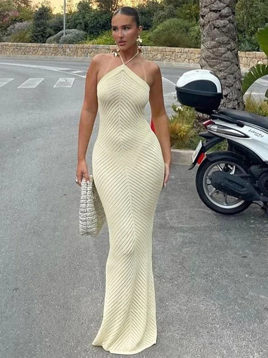 Lattice Luxe Halter Gown