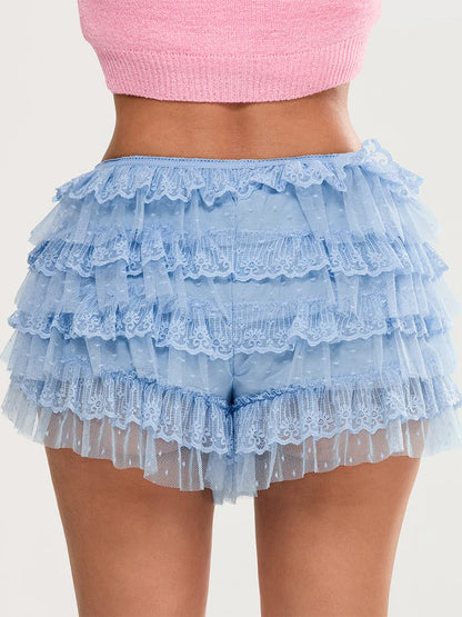 Tiered Tulle Shorts