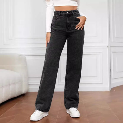 High-Rise Straight Jeans