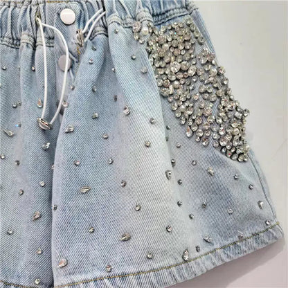 Diamond Fade Denim Shorts