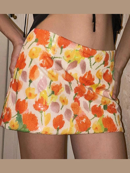 Bloom & Sparkle Mini Skirt
