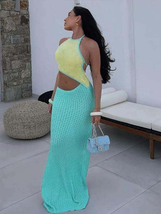 Twist & Tone Knit Maxi Dress - Dollella