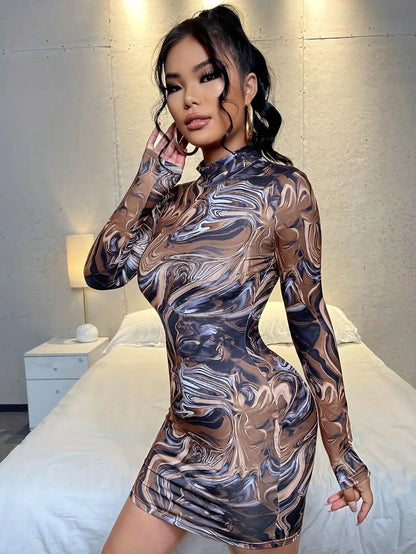 Marble Mist Long Sleeve Mini Dre