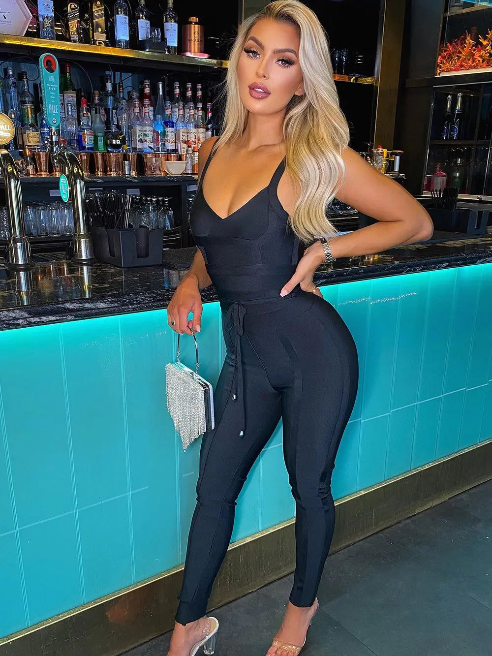 Midnight Sleek Jumpsuit - Dollella