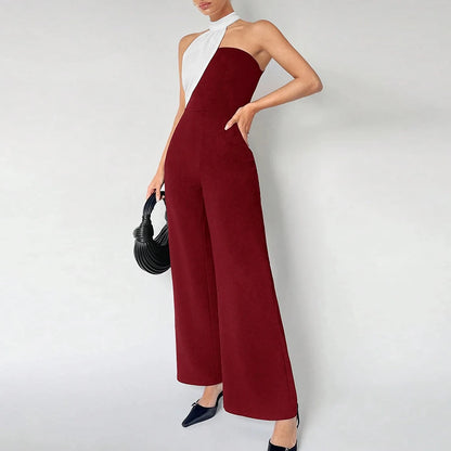 Two-Tone Halter Jumpsuit - Dollella