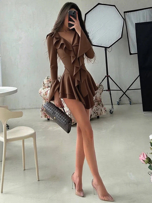 Evelyn Ruffle Hem Dress Dollella