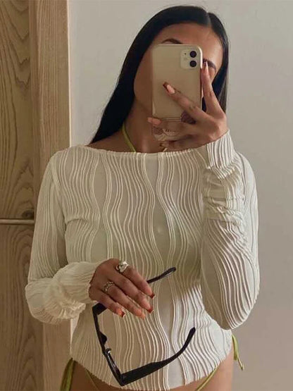 Gathered Sleeve Crop Top