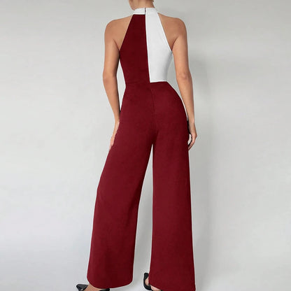 Two-Tone Halter Jumpsuit - Dollella