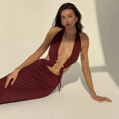 Cobra Chic Halter Dress Dollella