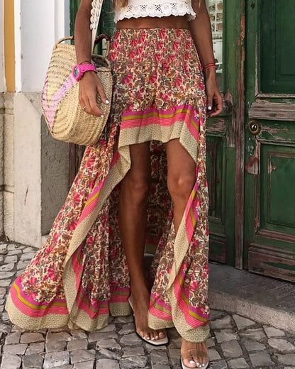 Boho Vibes Printed Maxi Skirt