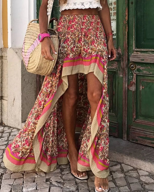 Boho Vibes Printed Maxi Skirt