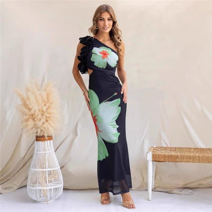 Petal Dance One-Shoulder Dress