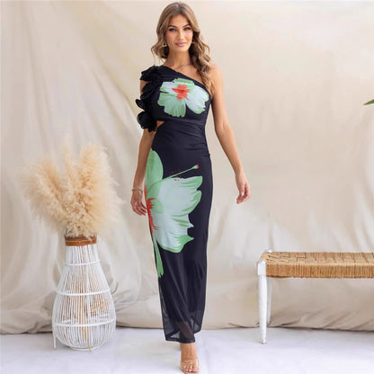 Petal Dance One-Shoulder Dress
